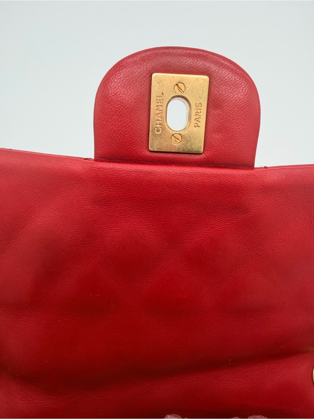 CHANEL Red Quilted Leather Shoulder Bag with Charm Chain COA READY - Picture 13 of 16